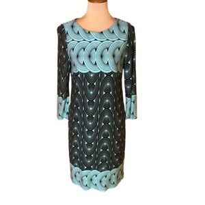 Anthropologie Taylor Geometric long sleeve shift dress